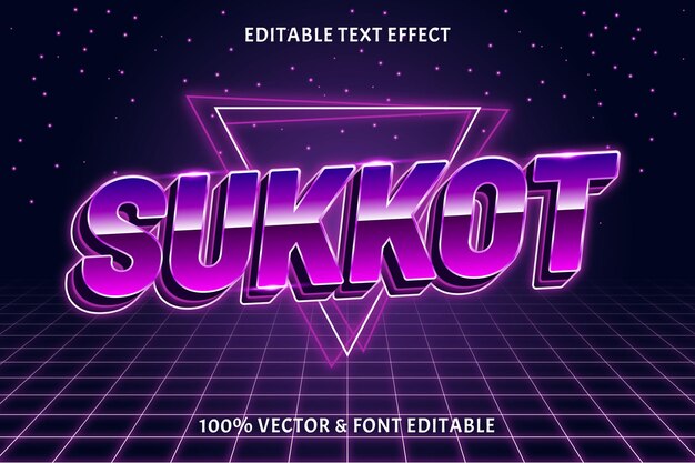 Efek teks yang dapat diedit Sukkot gaya retro