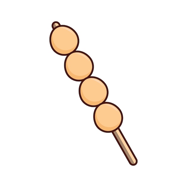 egg satay on a white background