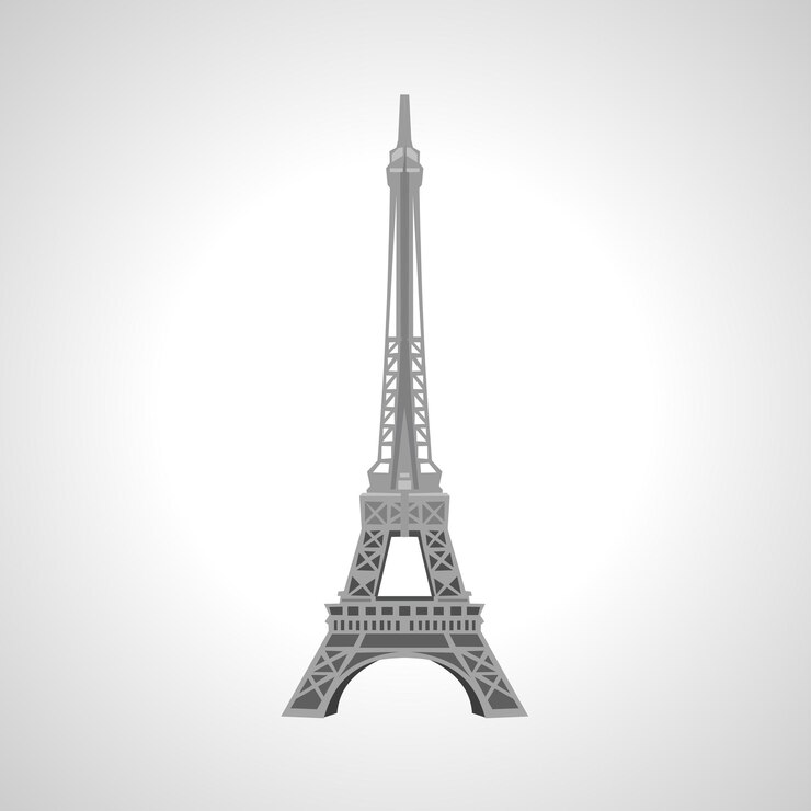 Vector eiffel tower isolated vector illustration