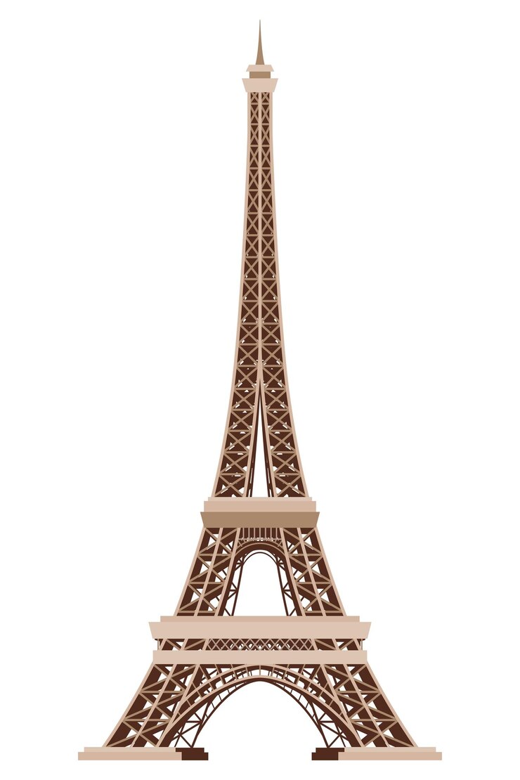 Vector eiffel tower vector icon world famous france tourist attraction symbol international architectural monument isolated on white background high quality badge