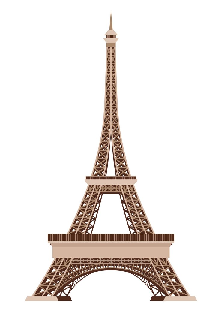 Vector eiffel tower vector icon world famous france tourist attraction symbol international architectural