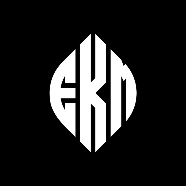 EKM circle letter logo design with circle and ellipse shape EKM ellipse letters with typographic style The three initials form a circle logo EKM Circle Emblem Abstract Monogram Letter Mark Vector