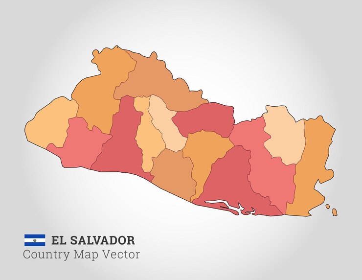 Vector el salvador colourful map vector illustration
