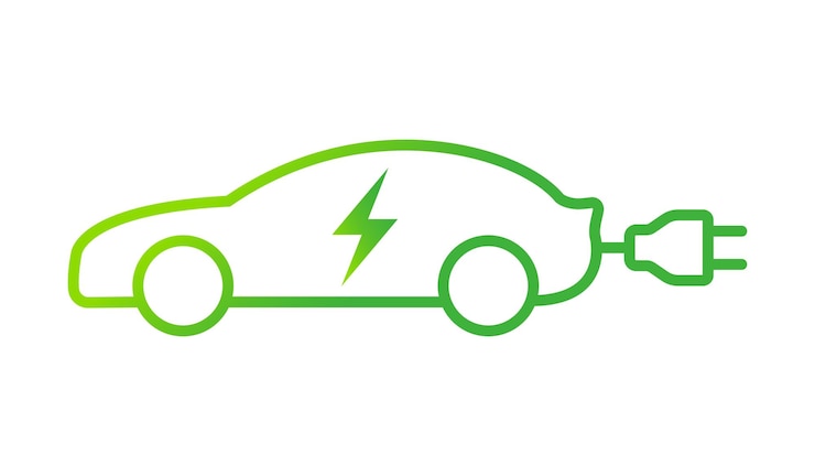 Vector electric car icon outline eco friendly vehicle concept gradien green