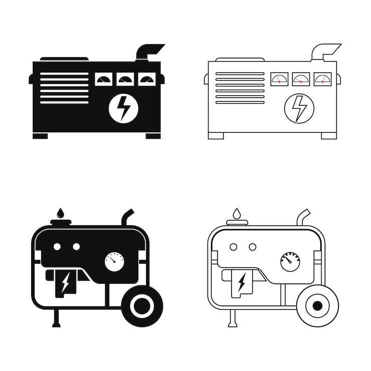 Vector electric generator icon
