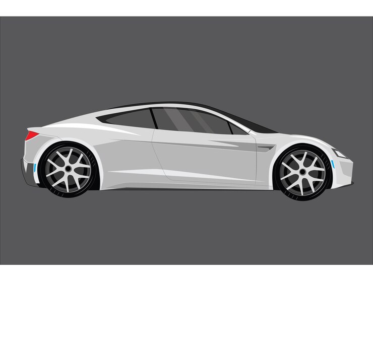 Electric Sport New Gray Vector side car illustration