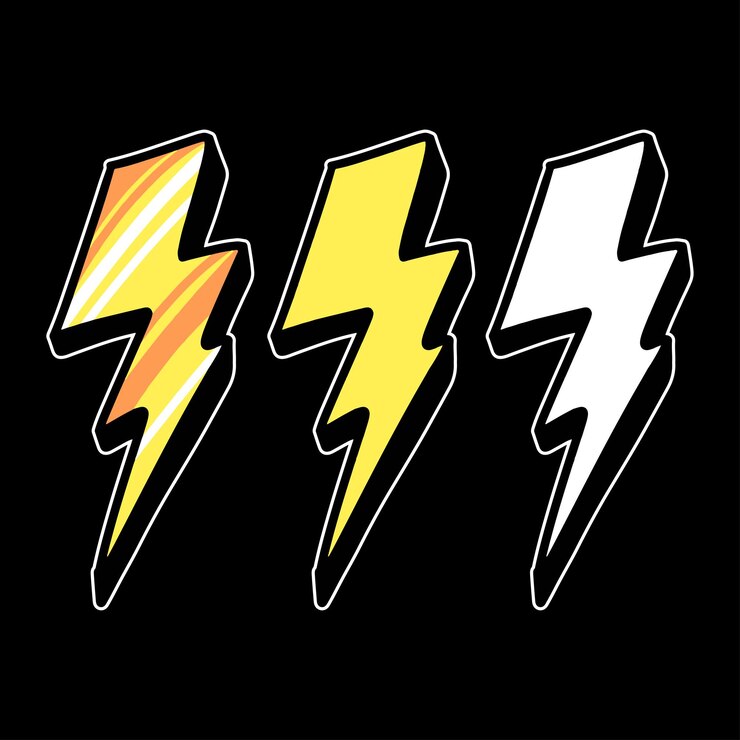 Vector electric thunder set design and illustration