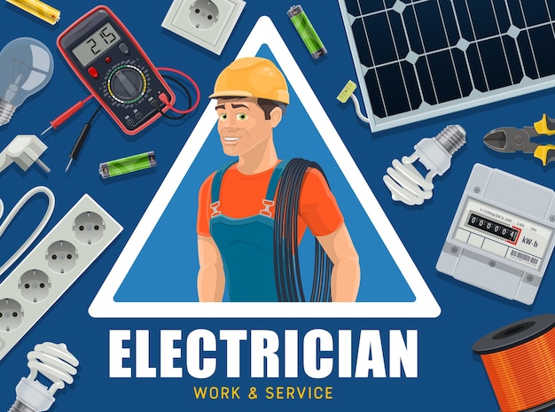 Electrician and energy supply equipment banner.