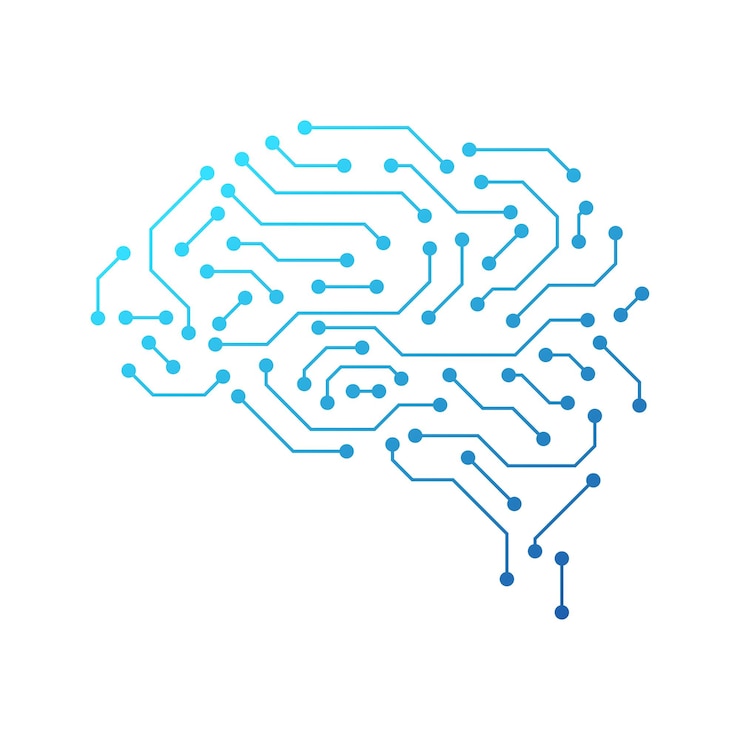 Vector electronic brain icon