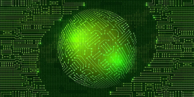 Electronic circuit with binary code and sphere