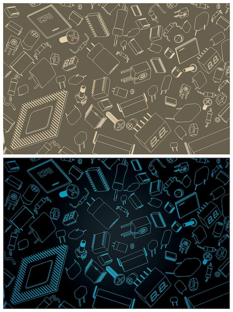 Electronic components and circuitry illustrations