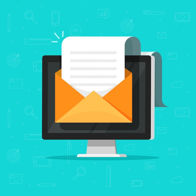 Electronic document email on computer