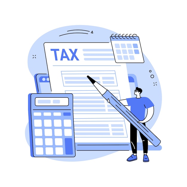 Electronic tax filing abstract concept vector illustration