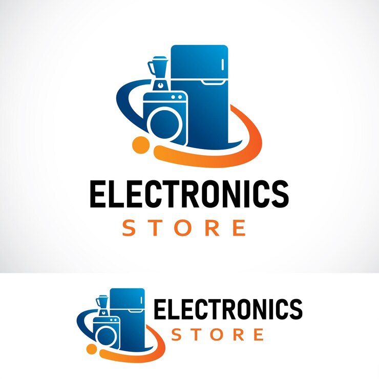 electronics store logo design template
