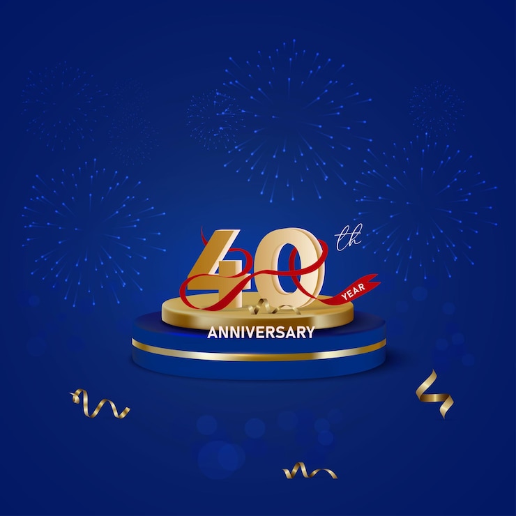 Vector elegant 40th anniversary design gold