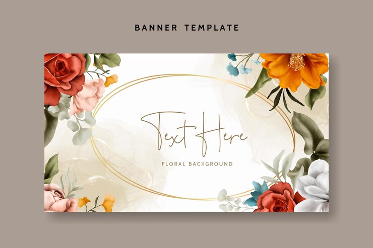 Vector elegant autumn floral background template