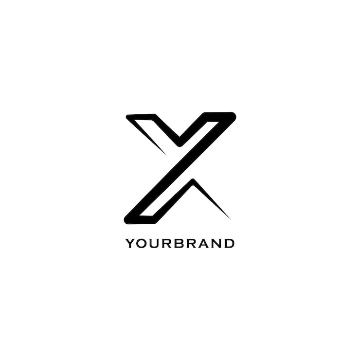 Vector elegant black letter x vector abstract geometric corporate logo icon concept design