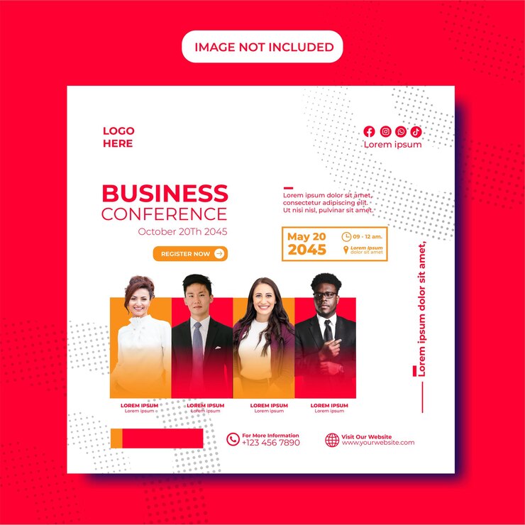 Vector elegant business conference social media template