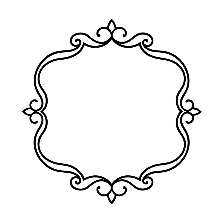 Elegant Calligraphic Ornamental Frame Designs with Transparent Background