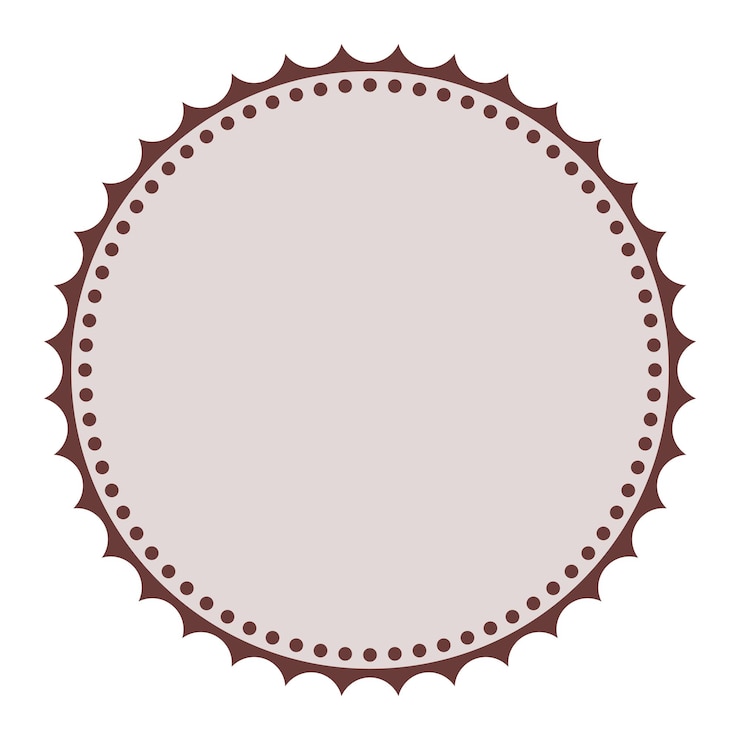 Vector elegant dark brown round detailed packaging classic blank sticker badge plain background design