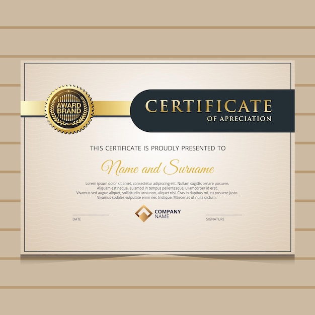 Elegant  gold diploma certificate template