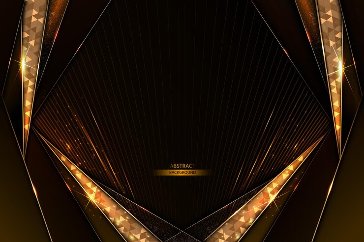 Elegant Gold Geometric Abstract Presentation Template