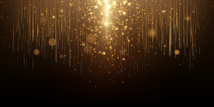 Elegant Golden Particles and Glowing Lines Background Template presentations