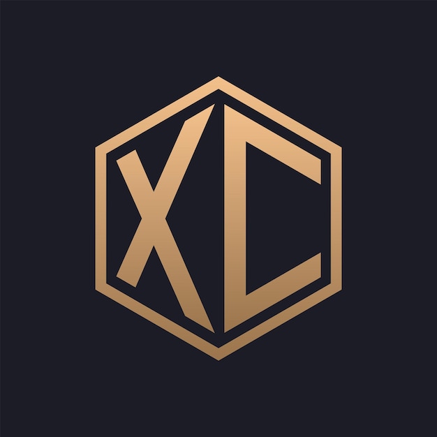 Elegant Hexagon Letter XC Logo Design Initial Luxurious XC Logo Template