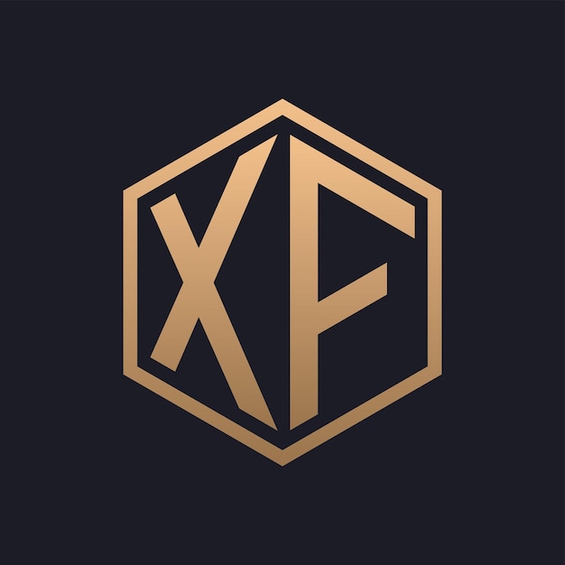 Elegant Hexagon Letter XF Logo Design Initial Luxurious XF Logo Template