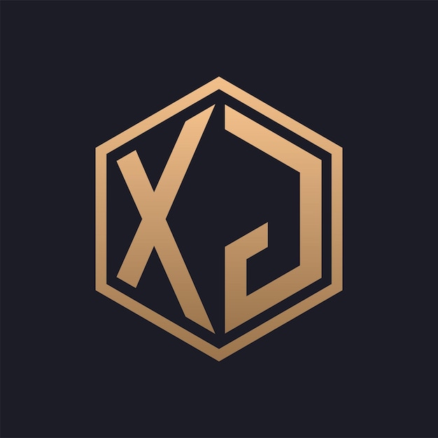 Elegant Hexagon Letter XJ Logo Design Initial Luxurious XJ Logo Template