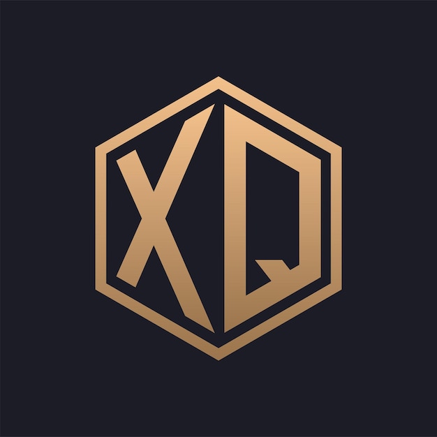 Elegant Hexagon Letter XQ Logo Design Initial Luxurious XQ Logo Template