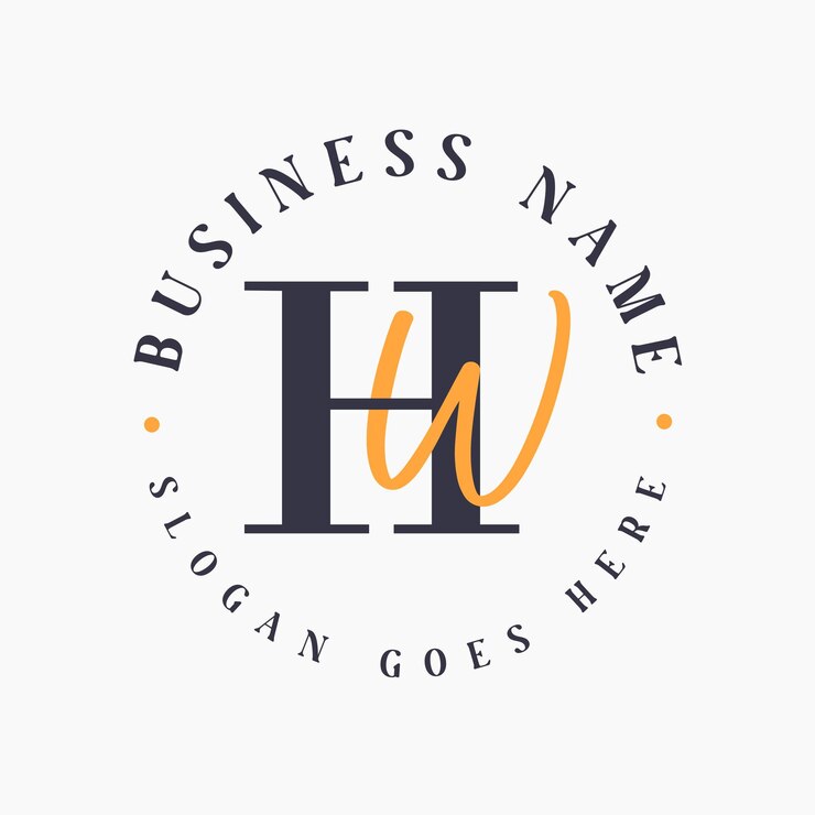 Vector elegant letter hw initials logo for corporate branding hw lettermark logo for fashion and beauty brands
