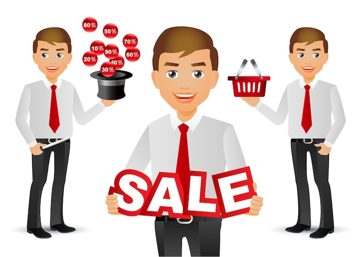 Vector elegant people-professional.salesman