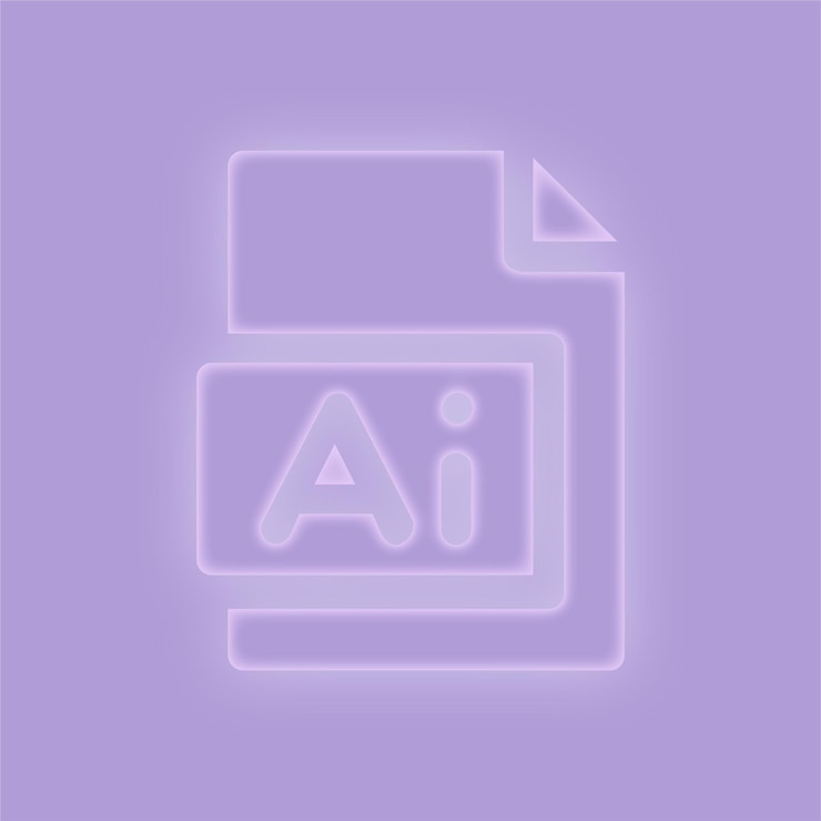 Vector elegant purple glow effect ai file icon on purple background
