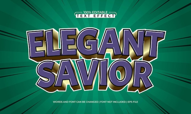 elegant savior editable text effect with a retro and vintage text style