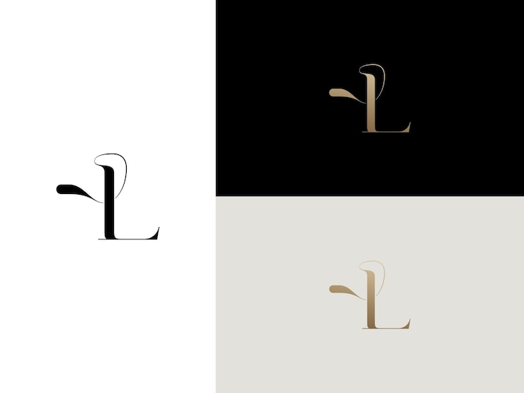 Vector elegant simple minimal and luxury serif font alphabet letter l logo design
