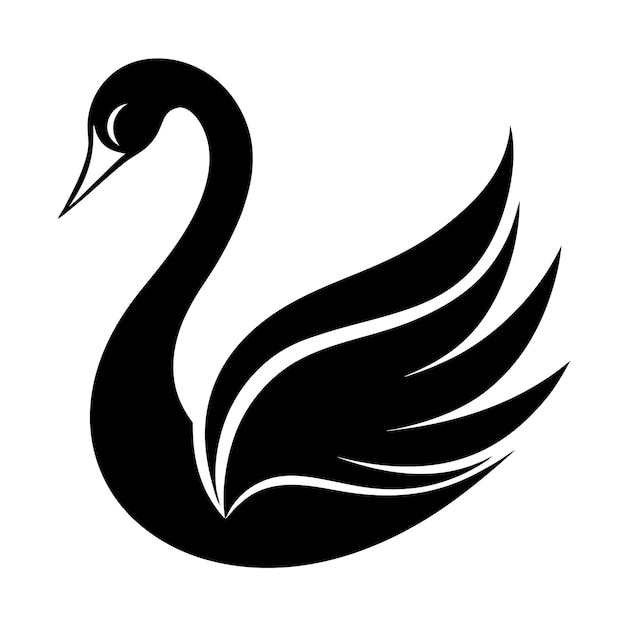 Elegant Swan Icon with Gold Accents Luxury Spa Brand Design