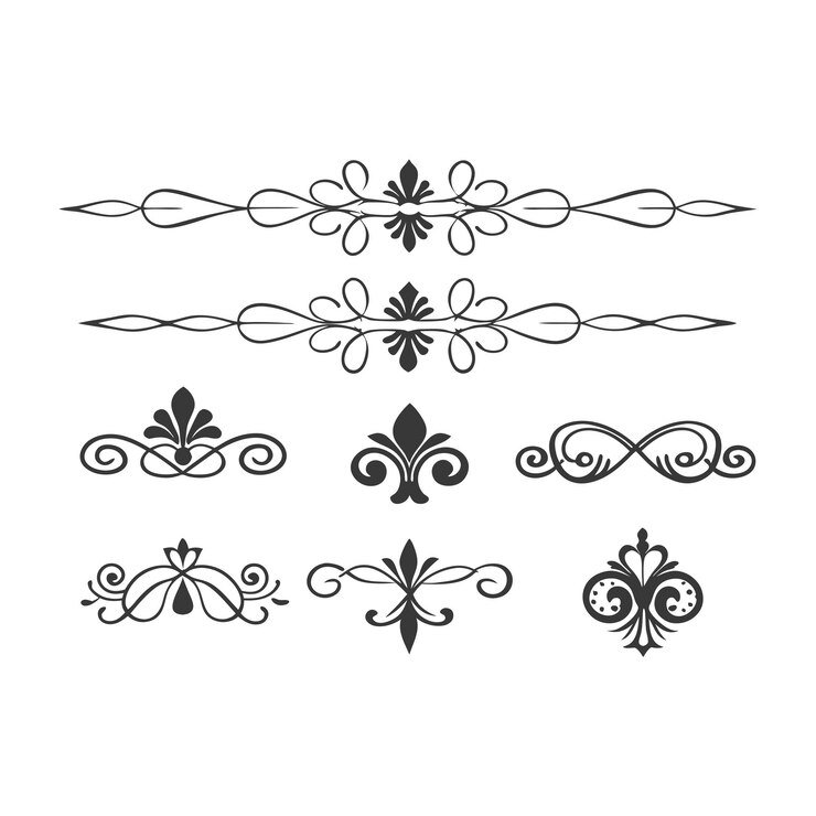 Elegant Vintage Ornamental Flourishes and Decorative Design Elements Set