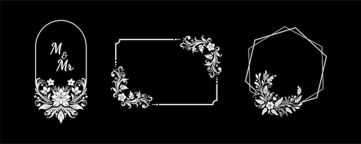 Vector elegant wedding frames