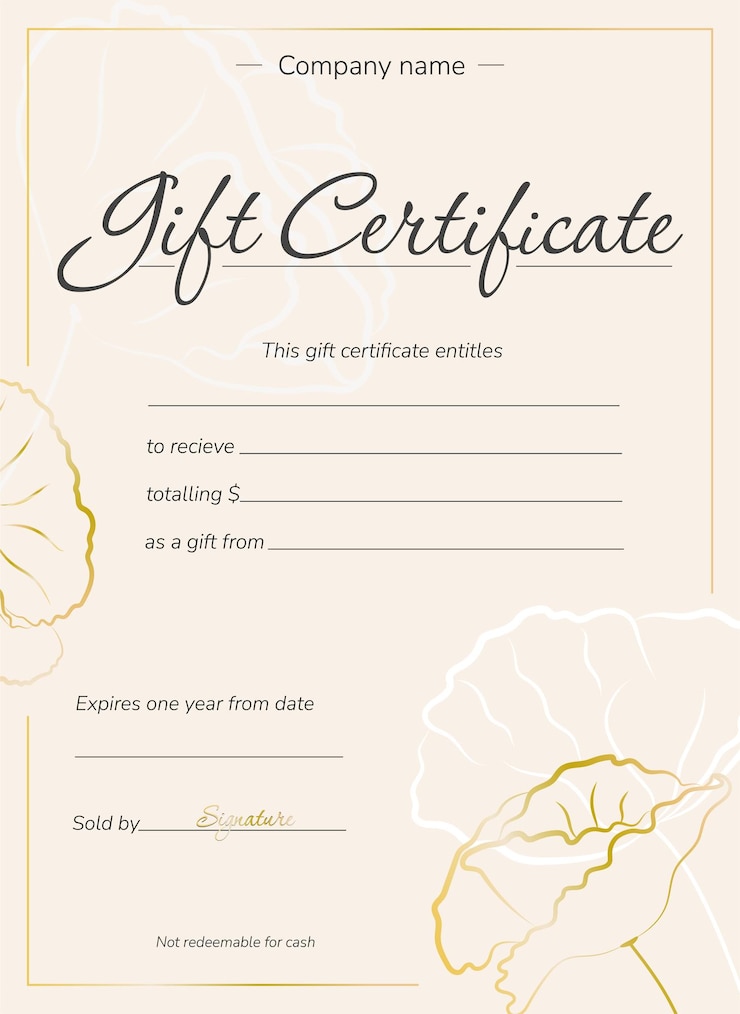 Vector elegante gift certificate for women gift voucher for spa shops salons