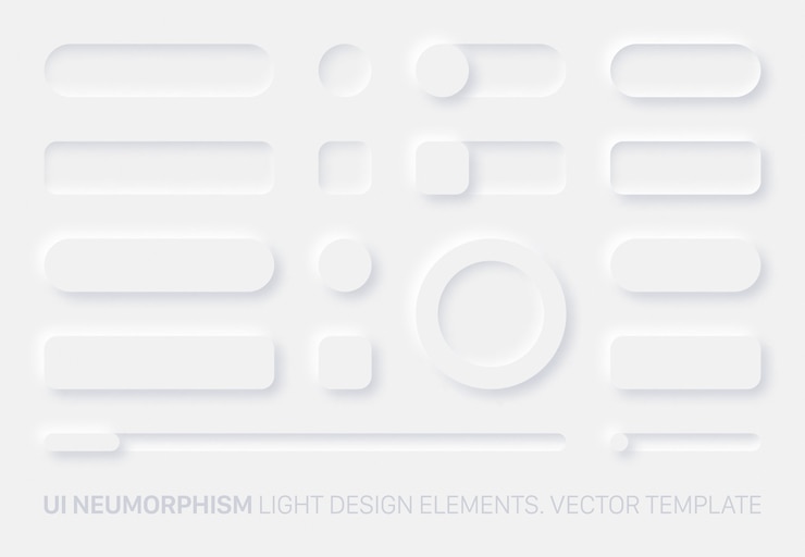 Vector elemen desain neumorfik