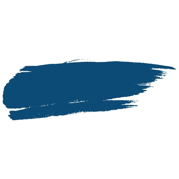 Elemen desain yang digambar tangan, sapuan kuas biru cat air vektor, terisolasi di latar belakang putih