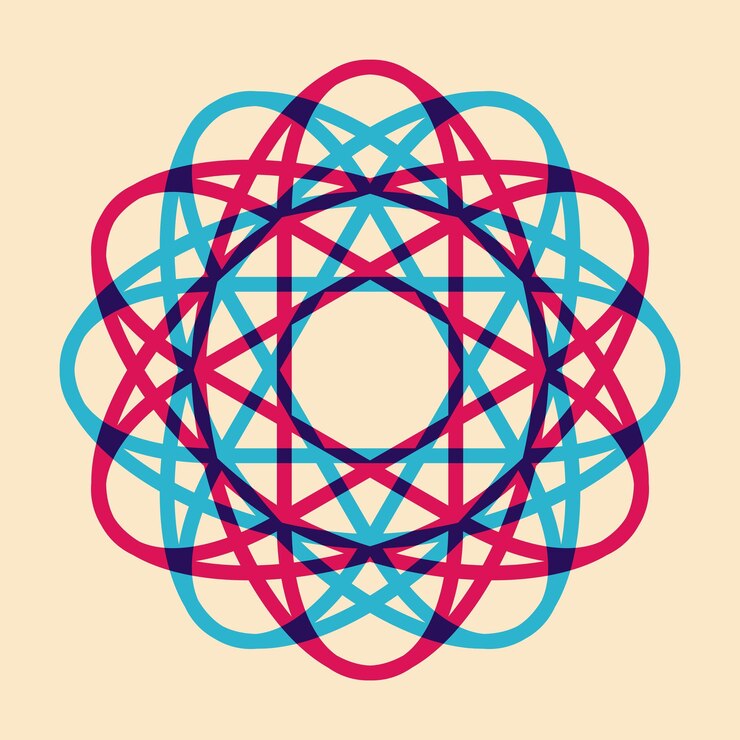 Vector elemen grafik vektor objek geometris dengan efek cetak riso