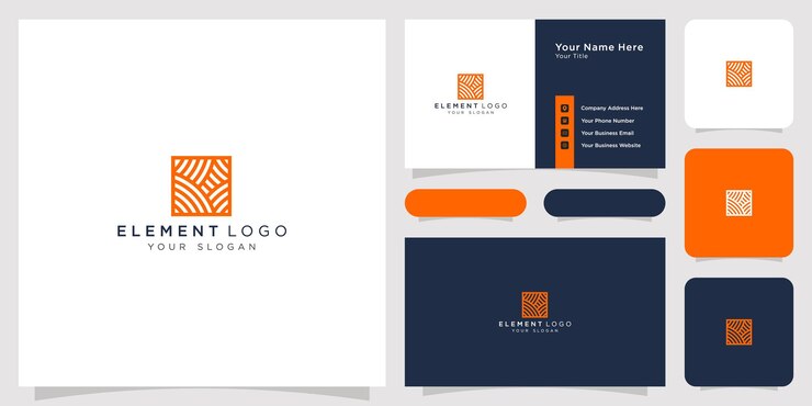 Vector element logo concept business card set