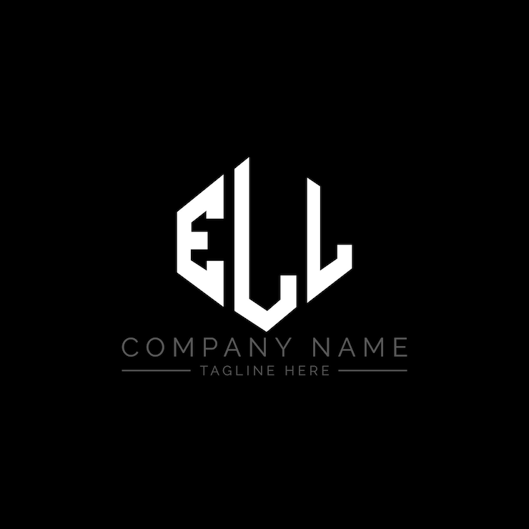 Vector ell letter logo design with polygon shape ell polygon and cube shape logo design ell hexagon vector logo template white and black colors ell monogram business and real estate logo
