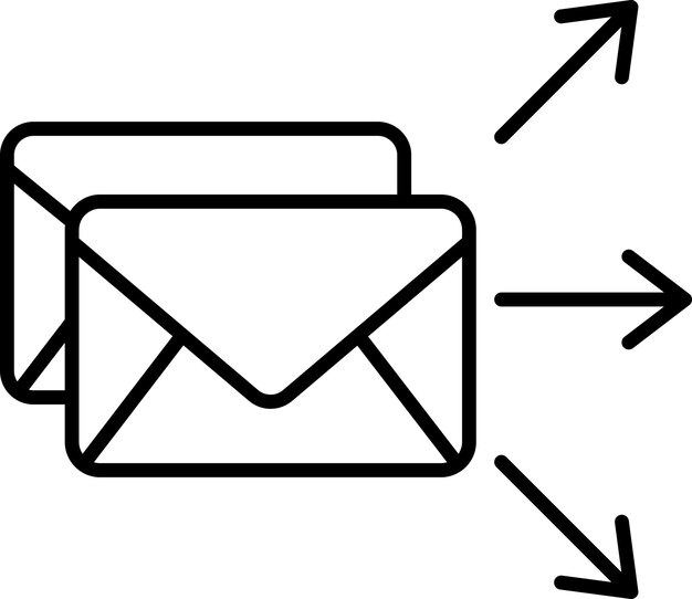 Email marketing Outline vector illustration icon