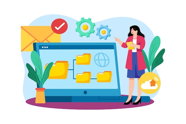 Email service allows users to create and manage folders for email organization