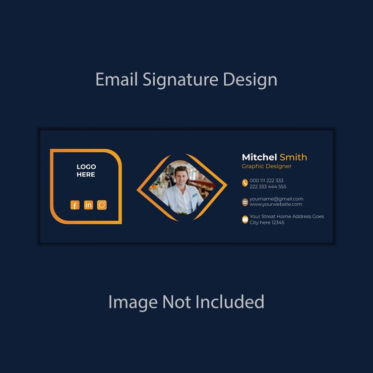 Email signature template or email footer and personal social media cover design