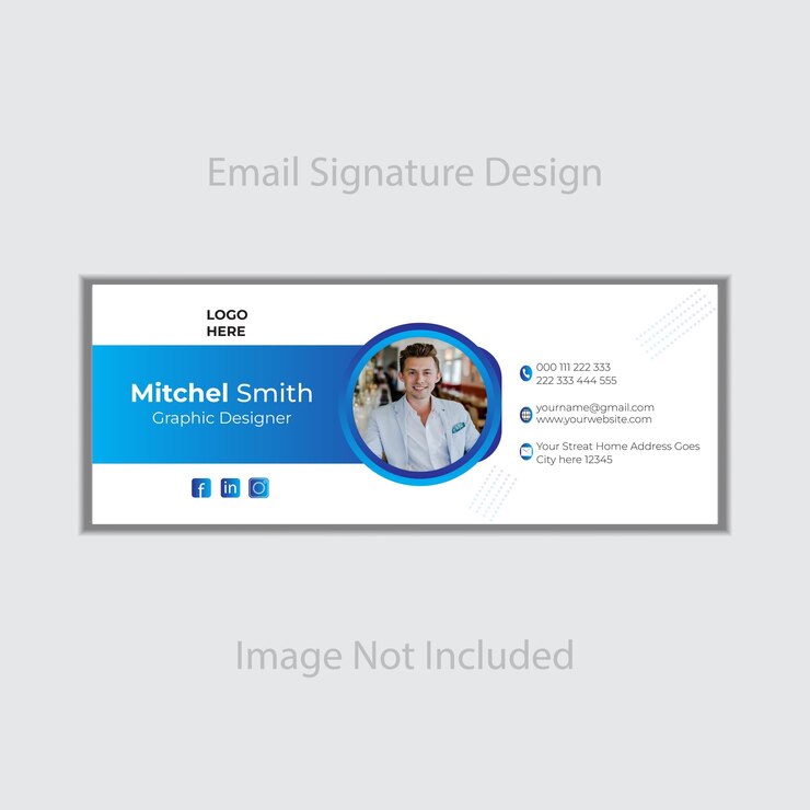 Email signature template or email footer and personal social media cover design