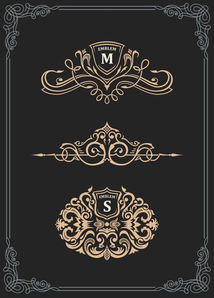 Vector emblem hiasan vintage
